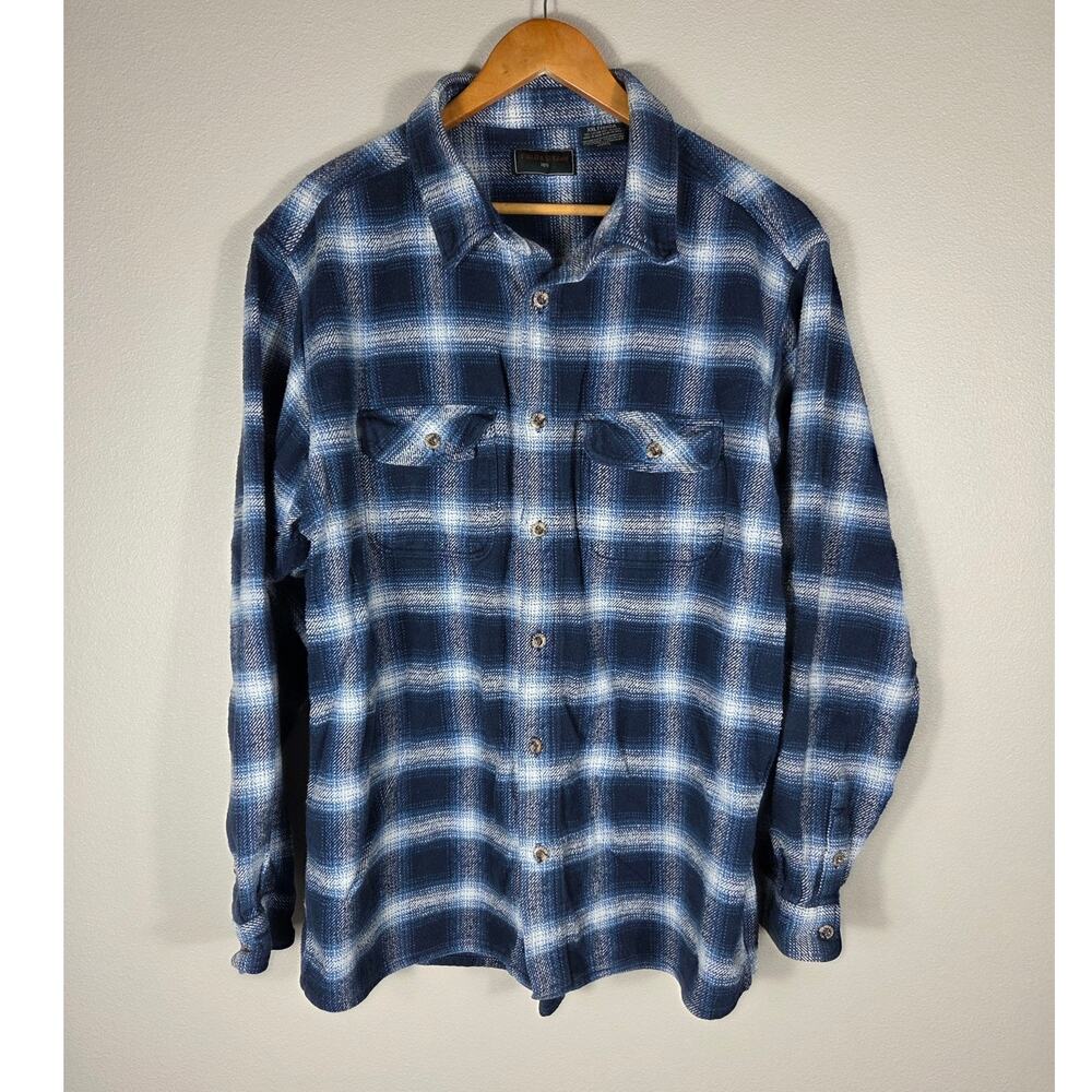 Field & Stream Men's Blue & White Plaid Thick Long Sleeve Button Down Shirt XXLT